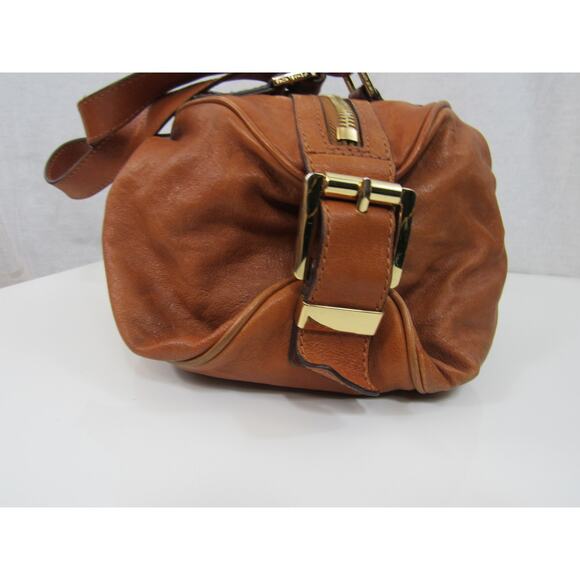 Michael Kors Brown Leather Buckle Shoulder Bag Gold Fold Over Michael - Picture 5 of 13